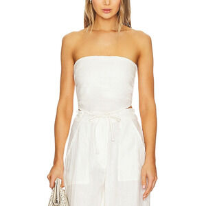 Faithfull The Brand 'La Loza' White Linen Top Size XS